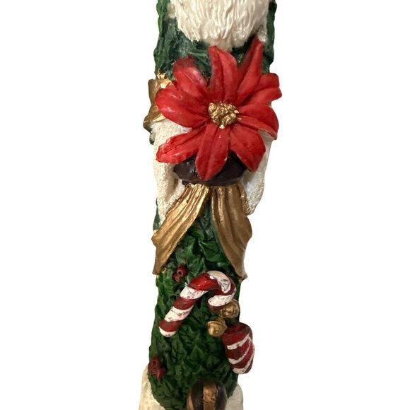 2 Vintage Christmas Santa Pencil Primitive Folk Art Collectible Resin Figurines - Picture 6 of 9